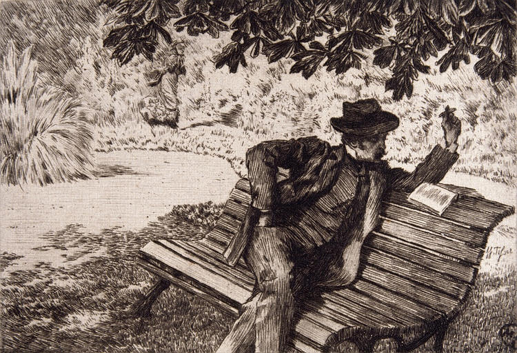 La lecture sur le banc du parc_0