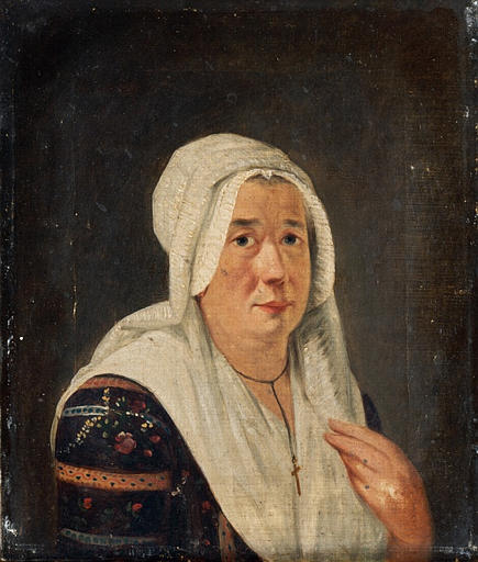 Portrait d'une dame âgée,avec une coiffe_0