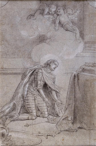Saint Louis à genoux devant la couronne d'épines_0