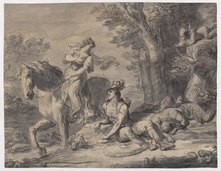 Tancrède et Herminie, Jean-Joseph Taillasson, 18e siècle