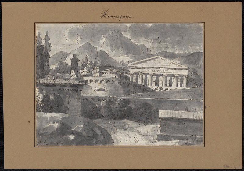 Paysage à l'antique, Philippe Auguste Hennequin, 4e quart 18e siècle, 1ère moitié 19e siècle