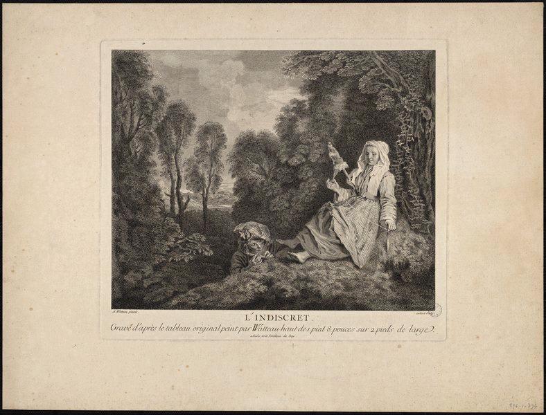 L'indiscret, Antoine Watteau, 1ère moitié 18e siècle