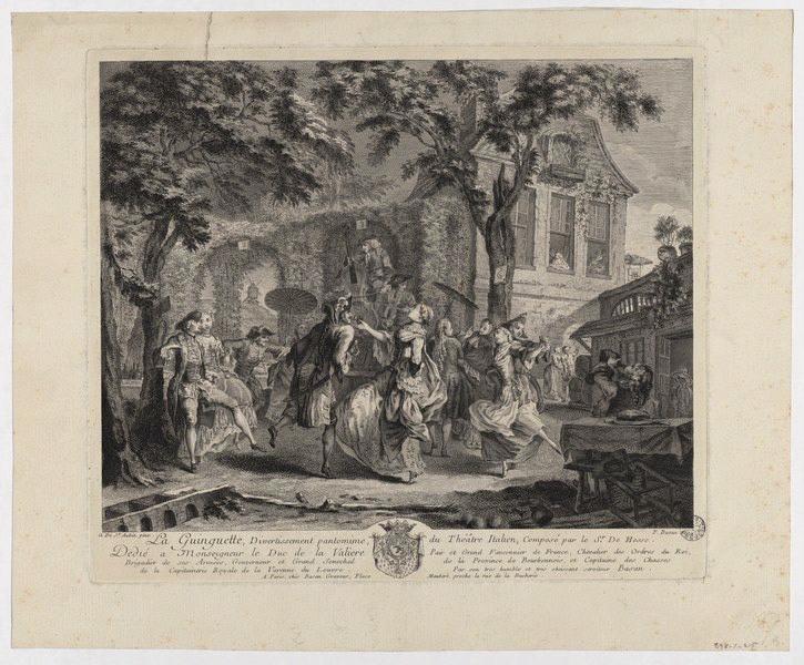 La guinguette divertissement pantomime du théâtre italien composé par le seigneur de Hesse, Gabriel de Saint-Aubin, 2e moitié 18e siècle