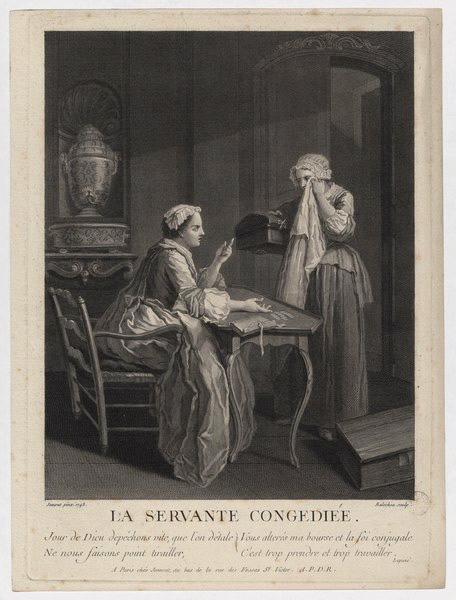 La servante congédiée, Edme Jeaurat, 18e siècle