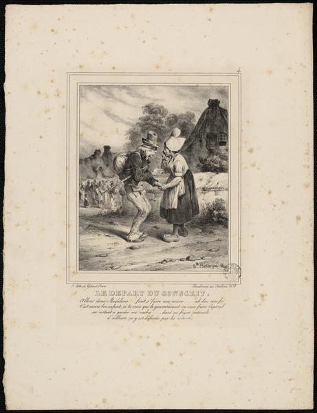 Le départ du conscrit, Hippolyte Bellange, 1829