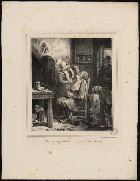 Entrez vieux crocodile y a de l'eau chaude, Hippolyte Bellange, 1829