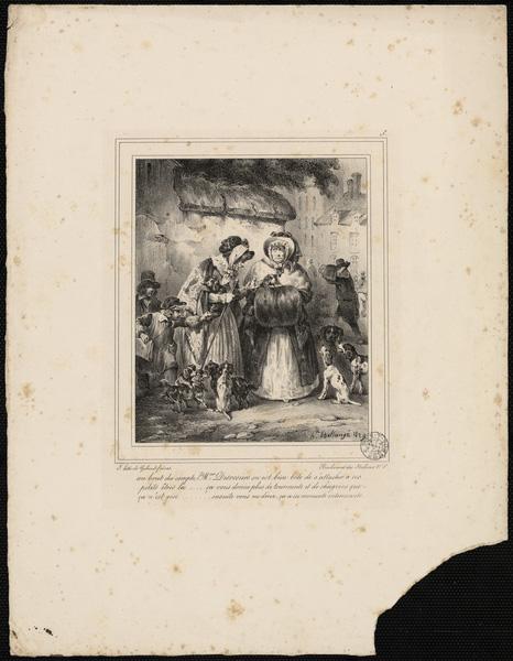 Au bout du compte Mme Desrosiers on est bien bete de s'attacher a ces petits êtres la (...), Hippolyte Bellange, 1829