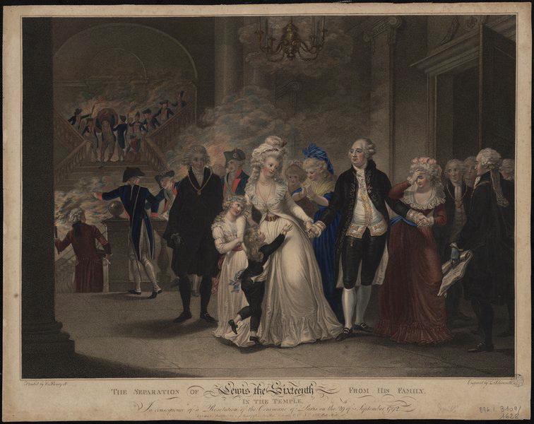 Séparation de Louis XVI de sa famille (p. 256, n° 1628), Charles Benazech, 1793
