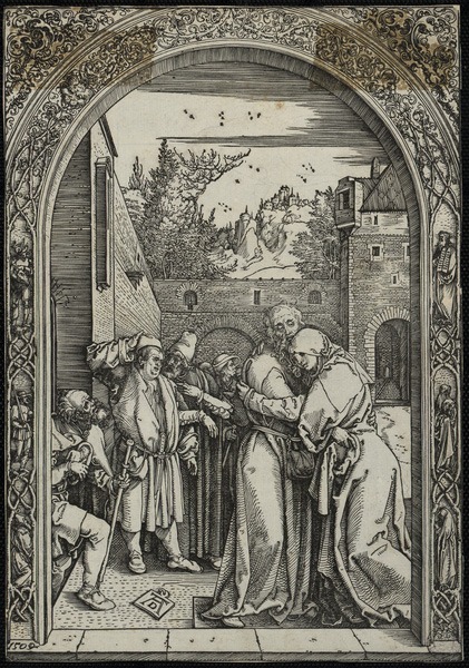 Vie de la Vierge : Joachim et Anne devant la porte d'or_0