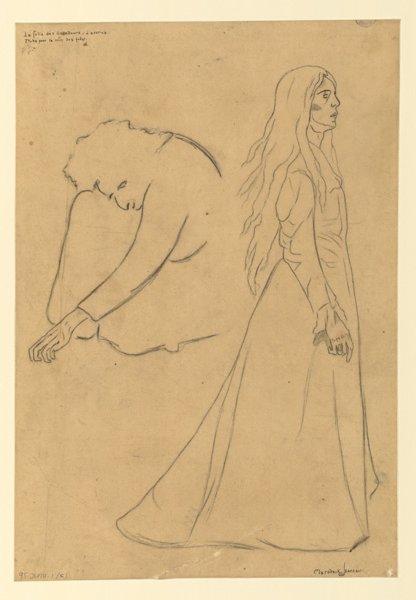 La cour des folles ; L'avarice et la folie des grandeurs (Il s'agit d'une étude pour La cour des folles (inv 95.26.10)), Alexis Merodack-Jeaneau, 1898