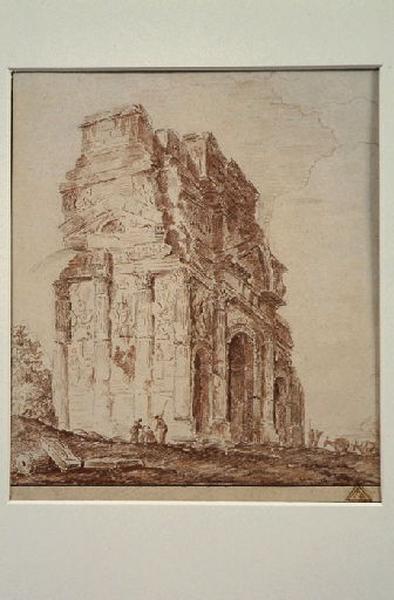 L'arc de triomphe à Orange ; Vue d'Italie (arc de triomphe)_0