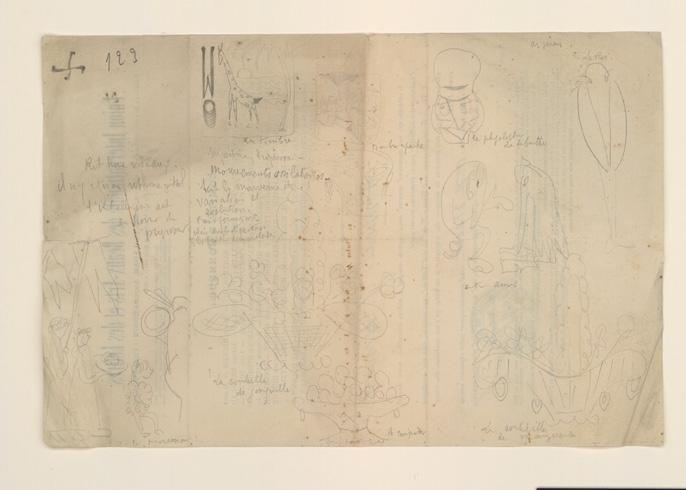 Union Internationale des Beaux-Arts et des lettres (les croquis sont au verso d'un formulaire imprimé), Alexis Merodack-Jeaneau, 1912