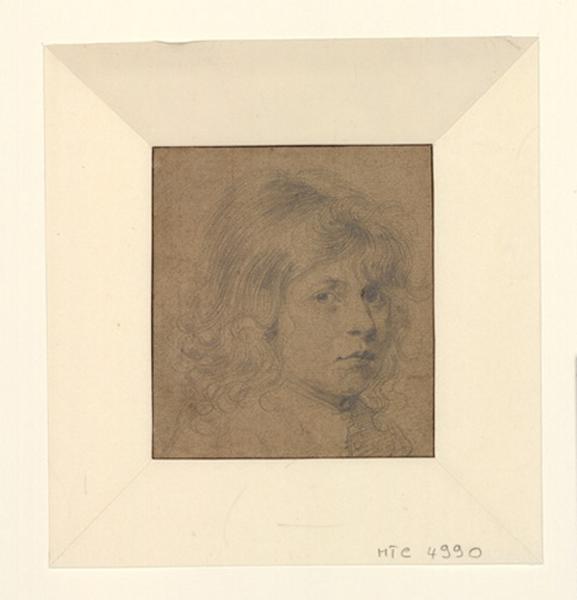 Portrait d'enfant. Victor Bertin ; Portrait d'enfant aux longs cheveux bouclés, Gerard ter Borch, 17e siècle