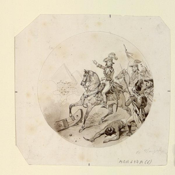 Bonaparte en Egypte ; Le général Bonaparte montrant les pyramides à ses soldats_0