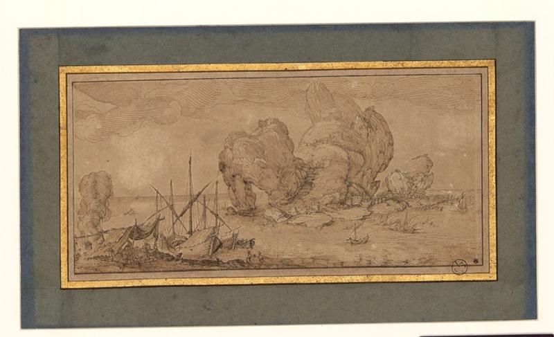 Le Grand Rocher ; Une île et des vaisseaux, Israël Henriet, 1618,1621