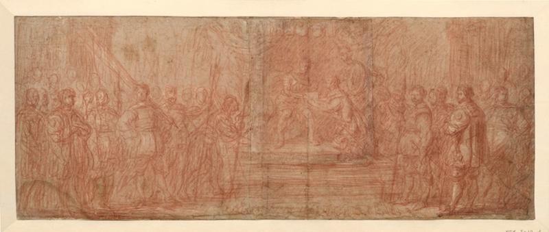 Charles V présentant un document à Hendrik van Halmale ; Scène d'hommage à un prince ; Charles Quint reçoit un hommage agenouillé (titre emprunté au cahier d'inventaire), Cornelis de Vos, 1640,1644