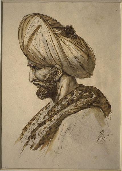 Etude pour la tête de Mahomet II ; Portrait du docteur Hunault de la Peltrie (autre titre)_0