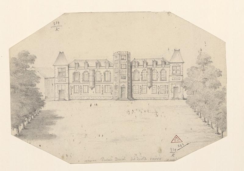 Ancien palais ducal des ducs de Nevers, J H, 1804