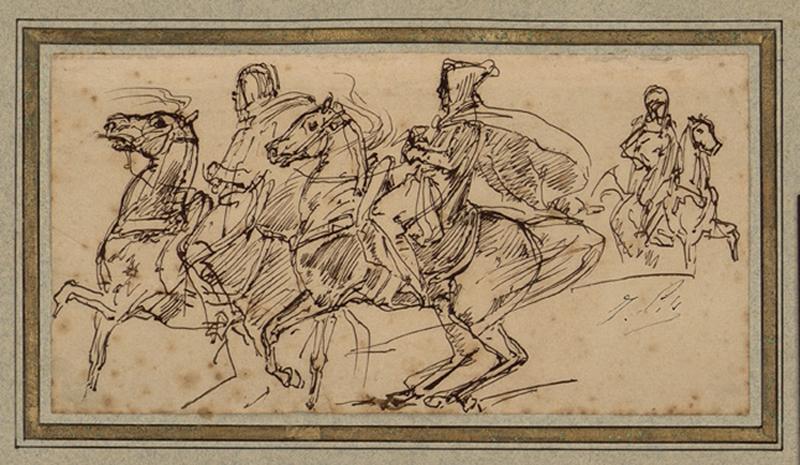 Cavaliers arabes caracolant, Isidore Alexandre Augustin Pils, 19e siècle