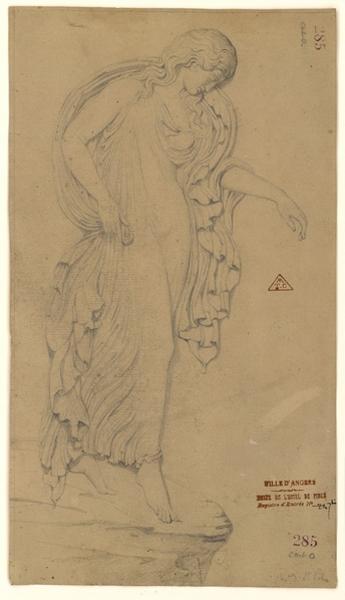 Figure de femme drapée, Christian de Saint-Pol, 1ère moitié 19e siècle