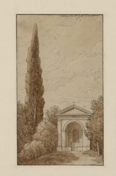 Rome, vue prise de la Villa Borghèse (trois dessins), Jean Thomas Thibault, 4e quart 18e siècle, 1er quart 19e siècle
