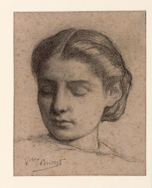 Tête de femme de face, Pierre Nicolas Brisset, 19e siècle