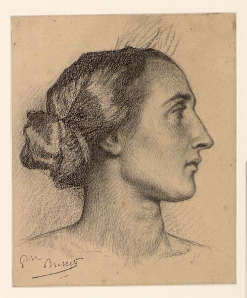 Tête de femme de profil à droite, Pierre Nicolas Brisset, 19e siècle