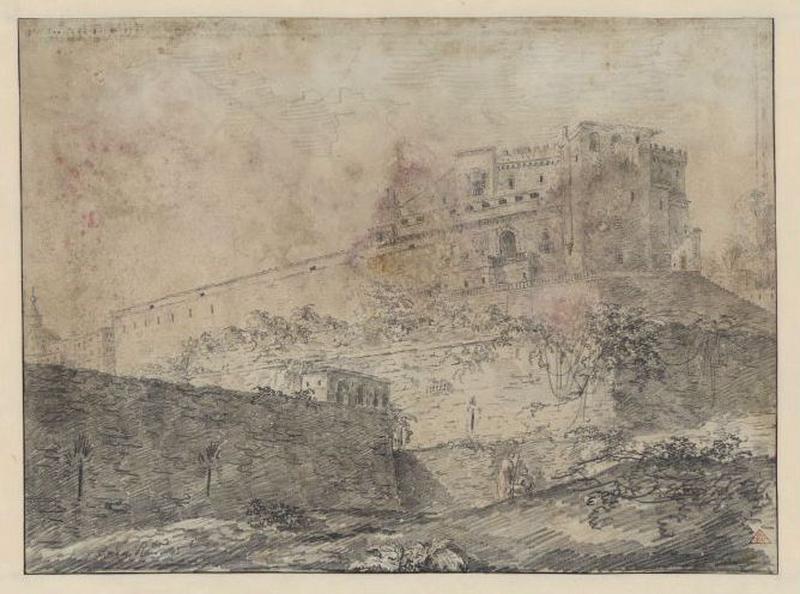 Le Belvédère du Vatican ; Paysage - Ruines d'Italie ; Vue du palais du Vatican_0