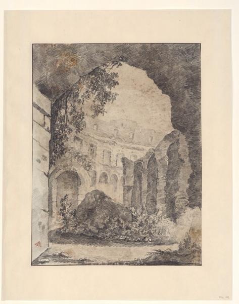 L'intérieur du Colisée ; Paysage - Ruines d'Italie_0