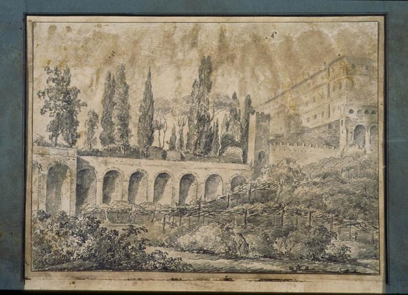 La villa d'Este à Tivoli ; Paysage - Ruines d'Italie ; Vue du Palais Farnèse ; Jardin et villa_1