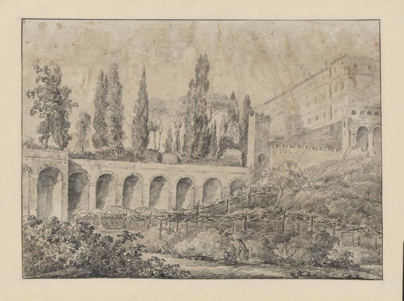 La villa d'Este à Tivoli ; Paysage - Ruines d'Italie ; Vue du Palais Farnèse ; Jardin et villa_0