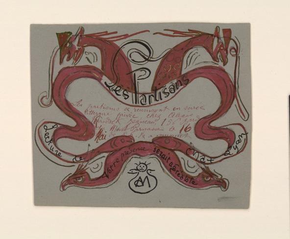 Invitation à la soirée littéraire des Partisans, Alexis Merodack-Jeaneau, 1899