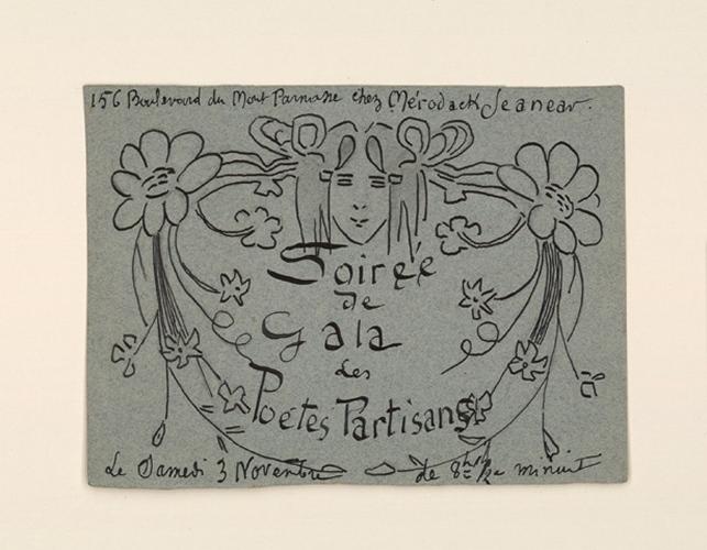 Invitation à la soirée de gala des Poètes Partisans, Alexis Merodack-Jeaneau, 1899
