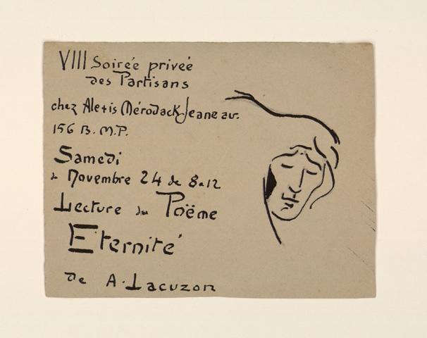 Invitation pour la VIIIe soirée des Partisans, Alexis Merodack-Jeaneau, 1900
