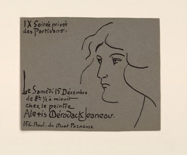 Invitation pour la IXe soirée des Partisans, Alexis Merodack-Jeaneau, 1900