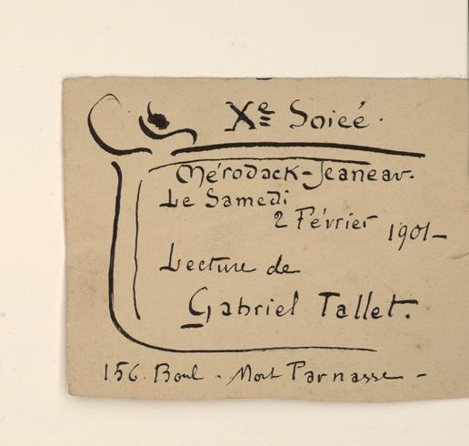 Invitation pour la Xe soirée des Partisans, Alexis Merodack-Jeaneau, 1901