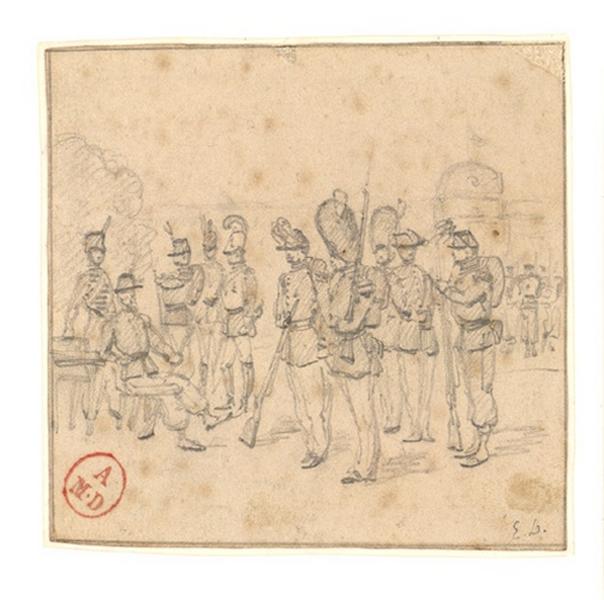 Croquis fait au retour d'une revue_0