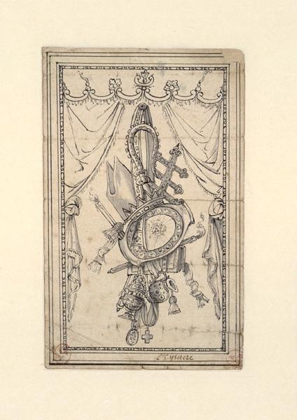 Projet de chute d'ornement religieux, Sebastian Johann Leysner, 2e moitié 19e siècle