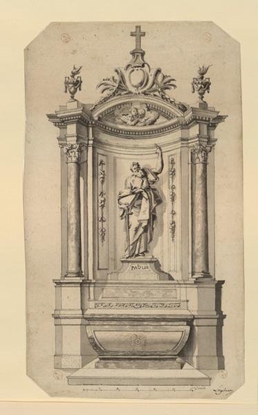 Projet d'autel dédié à saint Paul, Sebastian Johann Leysner, 2e moitié 19e siècle