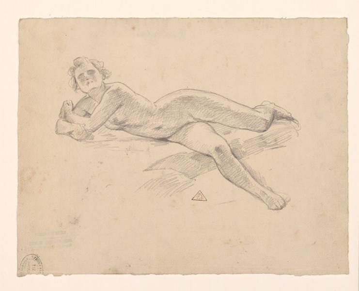Femme couchée, Eugène Brunclair, 19e siècle