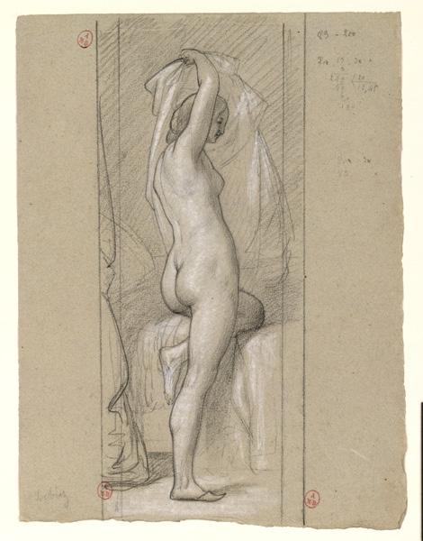 Etude de nu de dos, Louis René Lebiez, 19e siècle