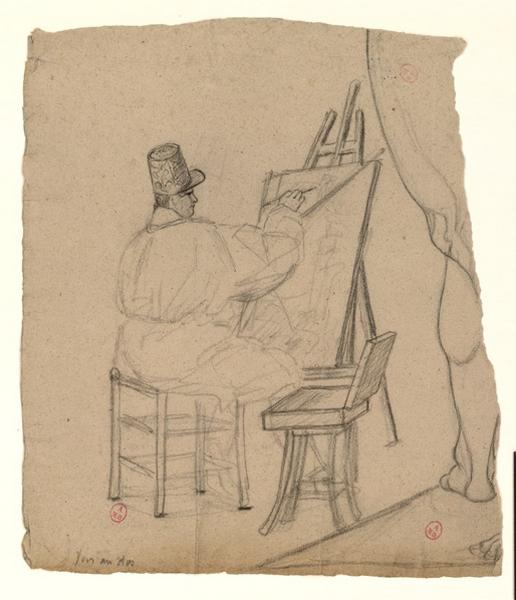 Brissot dans l'atelier de Picot, Louis René Lebiez, 19e siècle