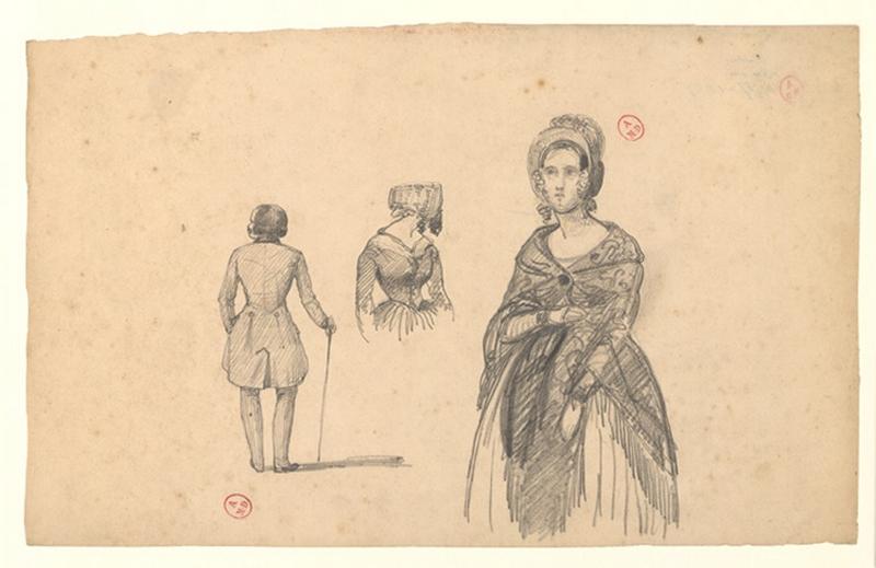 Trois études (un homme et deux femmes), Louis René Lebiez, 19e siècle