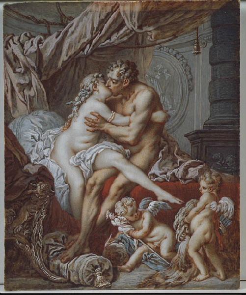 Hercule et Omphale avec deux amours (titre Sentout) ; Hercule et Omphale (autre titre) ; Scène de genre (autre titre)_0