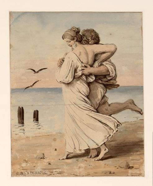 Deux amoureux se tenant par la taille_0