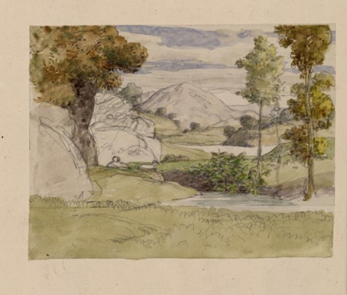 Paysage d'Italie, Guillaume Bodinier, 19e siècle