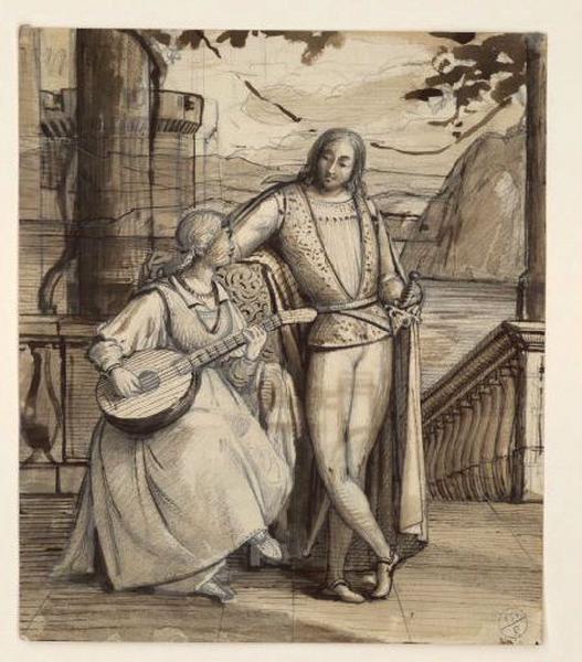 Scène galante, Guillaume Bodinier, 1ère moitié 19e siècle