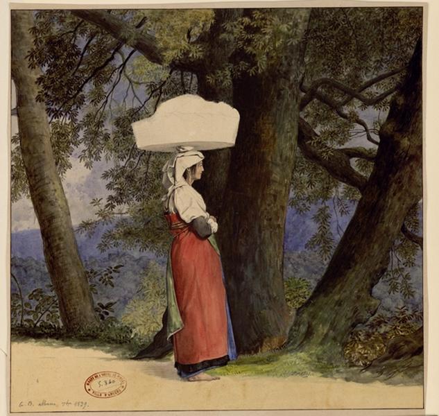 Vieille italiennne dans un paysage_0