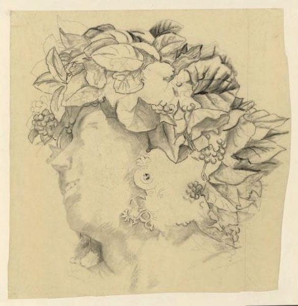 Tête de Bacchus (verso), Guillaume Bodinier, 19e siècle