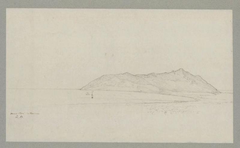 Mont Circé vu de Terracina, Guillaume Bodinier, 19e siècle